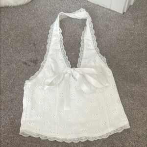Urban Outfitters White Lace Halter Top